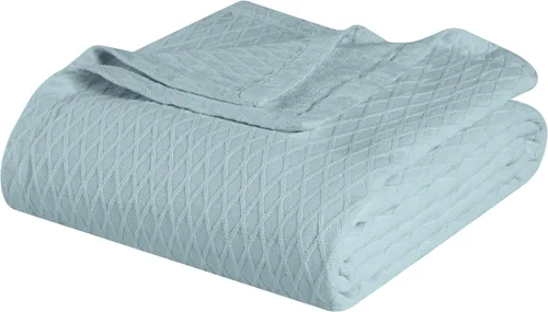 Vista 37 de Superior Diamond Weave - Manta de algodón de tejido diamante para todas las estaciones, cubierta para el hogar, sofá, cama, mantas suaves y cálidas