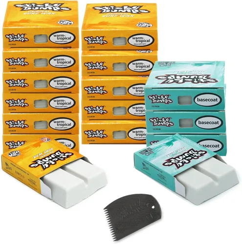 Vista 2 de Sticky Bumps Warm/Tropical Surf Wax Long-Lasting Surfboard Wax Great Bump Building for Surfing Non-Toxic, Nature-Safe Warm Water Surf Wax