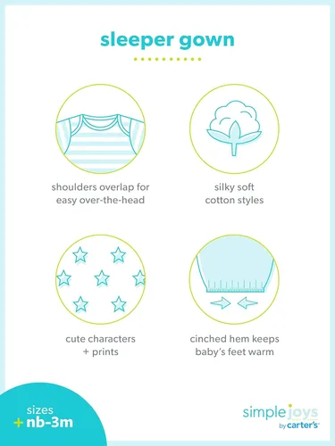 Vista 6 de Simple Joys by Carter's Paquete de 3 batas de algodón para bebé niña