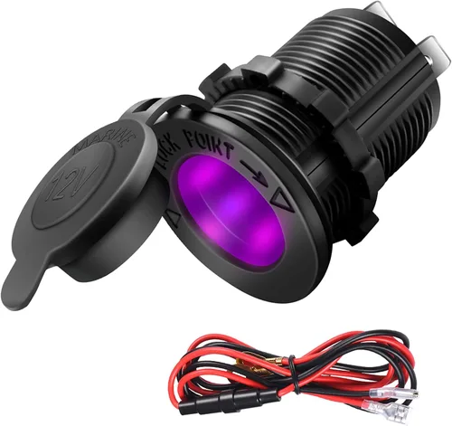 Vista 9 de ZHSMS - Enchufe para encendedor de cigarrillos, automóvil, motocicleta, ATV RV, enchufe para encendedor, toma de corriente, receptáculo de 12V