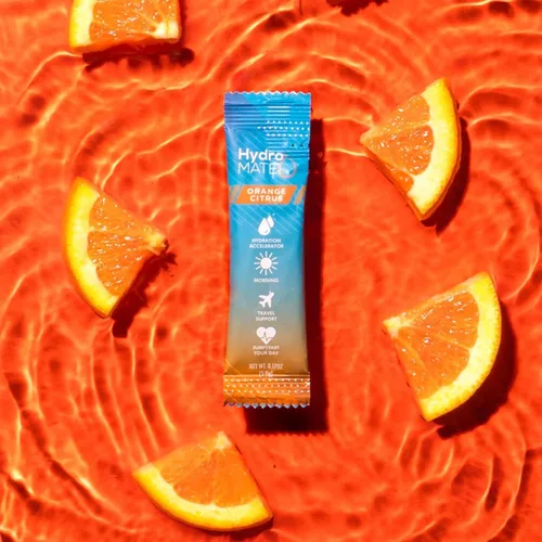 Vista 5 de HydroMATE Electrolitos en polvo con bajo contenido de azúcar – 30 paquetes de hidratación instantánea con vitamina C naranja para aumentar