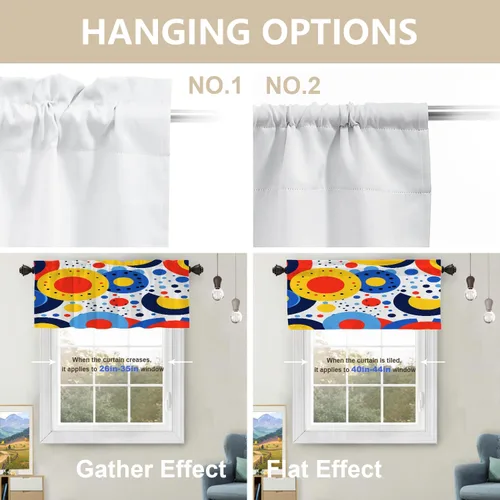 Vista 58 de Cortinas opacas de poliéster multicapa para cafetería, con diseño de diamantes, 2 unidades, 26 x 24 pulgadas