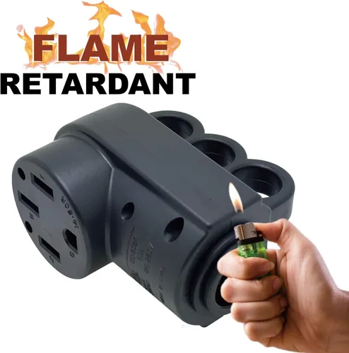 Vista 4 de Sintron Receptáculo NEMA 14-50R de hoja recta, mango ergonómico, DIY rewirable, para caravana, remolque, viaje, 125250 voltios, 50 amperios, 3