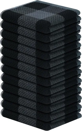 Vista 32 de Mordimy Trapos de cocina a cuadros 100% algodón, 12 x 12 pulgadas, súper suaves y absorbentes, de secado rápido, trapos de cocina para cocina, Beige