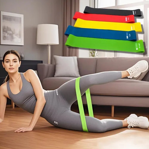 Vista 2 de Bandas de resistencia para ejercitarse, conjunto de 5 piezas de bucles elásticos para entrenamientos de cadera y piernas