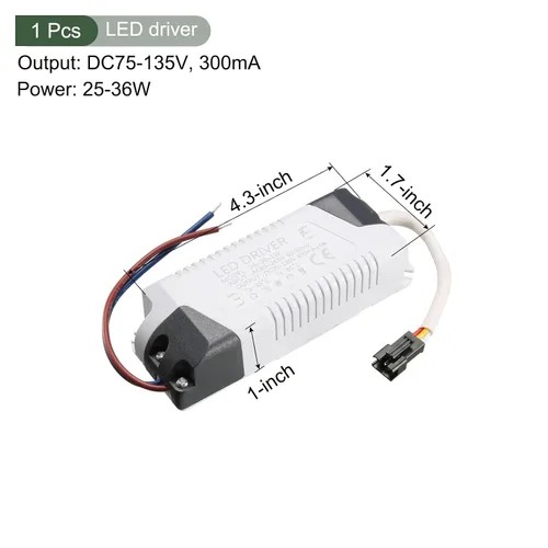Vista 3 de YOKIVE Controlador LED de corriente constante de 300 mA de 4-7 W, CA 85-265 V viene con conector de CC Protección contra cortocircuitos, ideal