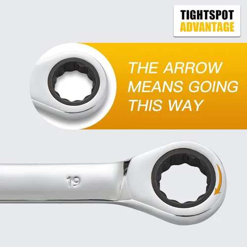 Vista 3 de MESGS Llave de trinquete de 0.748 in y 72 dientes con movimiento de 5 grados y acero pulido endurecido para proyectos con espacios métricos reducidos