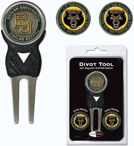 Vista 31 de Team Golf NCAA Unisex-Adult Team Golf NCAA Divot Tool with 3 Golf Ball Markers Pack, Markers are Removable Magnetic Double-Sided Enamel