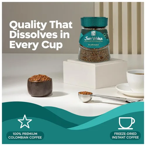 Vista 2 de Juan Valdez Café liofilizado descafeinado de 3.5 onzas – 100% café colombiano (paquete de 6)