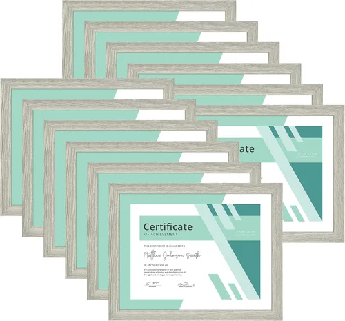 Vista 14 de MCS Gallery Essential Marco de documentos, grano de madera negro, 8.5 x 11 pulgadas, 2