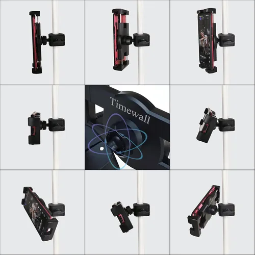 Vista 5 de Timewall - Soporte universal para teléfono con abrazadera, soporte universal para iPad iPhone para bicicleta giratoria, bicicleta estática
