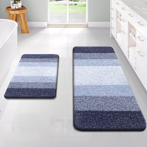 Vista 55 de OLANLY - Juego de tapetes para baño de 2 piezas, de microfibra, suaves y absorbentes, antideslizantes, lavables a máquina y para secadora, felpudos