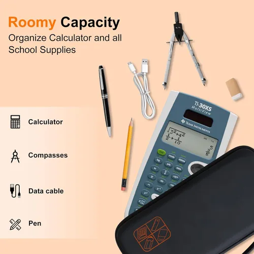 Vista 3 de BOVKE Estuche de repuesto para calculadora gráfica de poliuretano duro para Texas Instruments TI-84 Plus CE/TI-83 Plus CE/Casio fx-9750GII, bolsillo