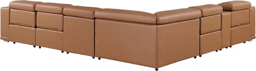 Vista 262 de BlackJack Furniture Venice - Sofá modular de cuero italiano de grano superior de 5 piezas con 3 reclinables eléctricos, reposacabezas ajustable