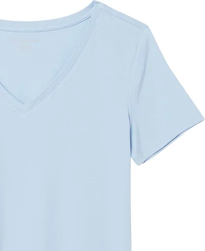 Vista 3 de Tienda Essentials Camiseta de manga corta con cuello en V para mujer ajuste clásico paquete de varias