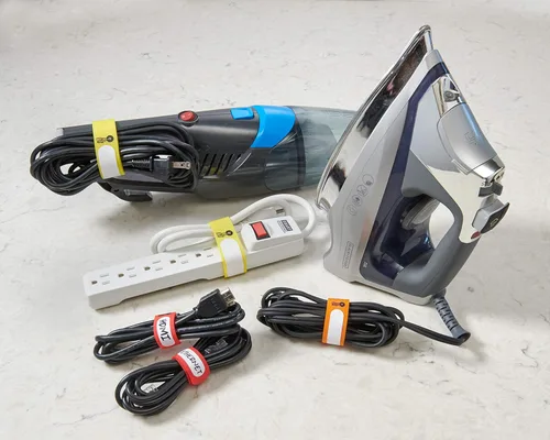 Vista 3 de Wrap-It Storage - Correas de sujeción con hebilla de acero inoxidable y etiqueta para escribir para una fácil identificación de cables, para gestión