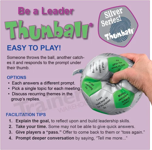 Vista 4 de Trainers Warehouse Colección Thumball de 6 pulgadas, 32 indicaciones para conversación, formación de equipos, relación y entrenamiento