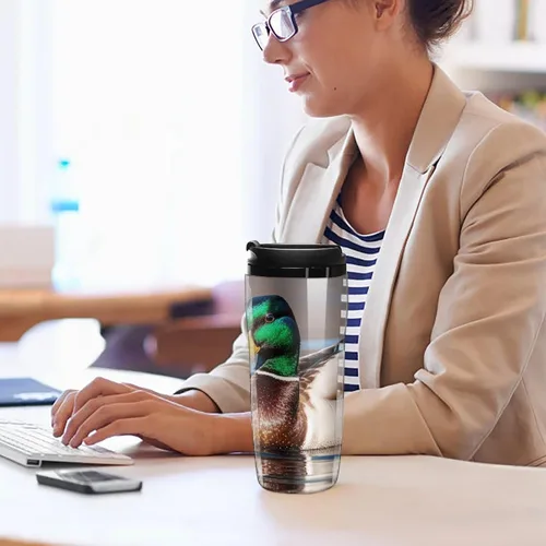 Vista 7 de VIDI Mallard Duck Tumblers Insulated Travel Coffee Mug Reusable Iced Coffee Cup Leak-Proof Double-Walled Plastic Mugs with Lid for Hot Or Cold