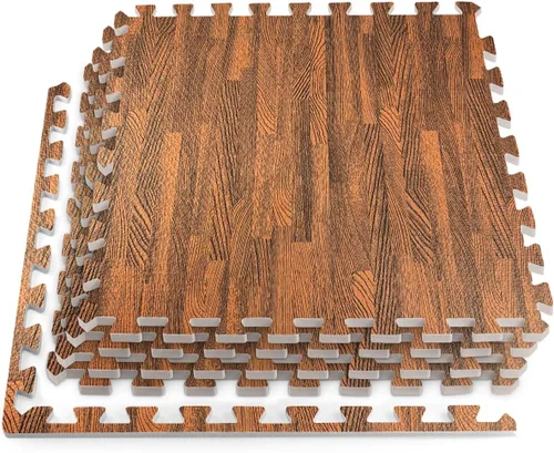 HomeCube USA - Baldosas de espuma entrelazadas con veta de madera de 3/8 pulgadas de grosor para hogar, oficina, espacio de equipos de