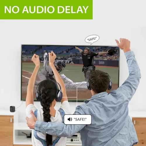 Vista 3 de Avantree Orbit B - Transmisor y receptor Bluetooth para TV con pantalla LED, paso de barra de sonido, largo alcance, adaptador de audio de baja