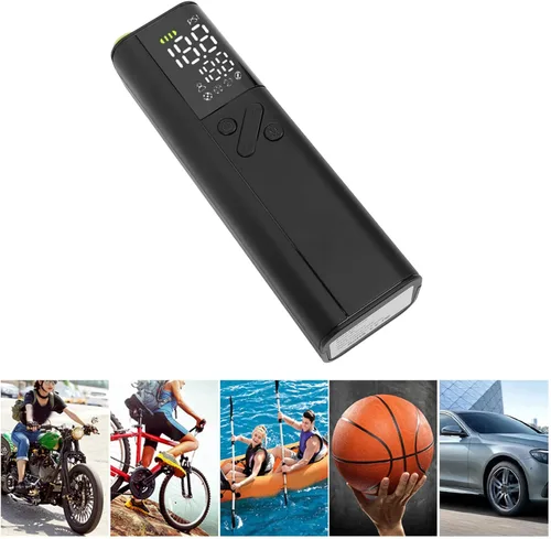 Vista 9 de Bomba de bola eléctrica, pantalla LED, bomba de aire con medidor de presión preciso, 5 modos de inflado, multifuncional de 3 a 18 psi, diseño