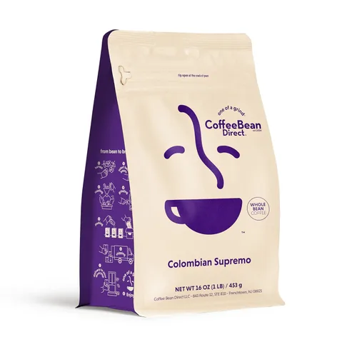 Vista 63 de Coffee Bean Direct Brazilian Santos, café en grano entero, arábica, tostado ligero, bolsa de 1 libra (paquete de 1)