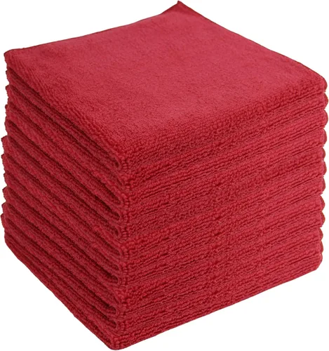 Vista 19 de Toallas de limpieza de microfibra, paquete de 12, 16 x 16 pulgadas, multiusos, más suaves, altamente absorbentes, sin pelusas, reutilizables, Negro