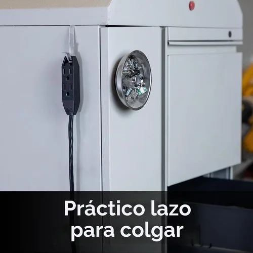 Vista 4 de UltraPro 15 pies de cable de extensión para interiores con tira de enchufes de 3 tomas, cable de extensión largo con múltiples tomas a tierra