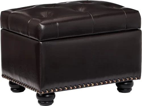 Vista 3 de FIRST HILL FHW Deep Tufting Storage Ottoman, Espresso