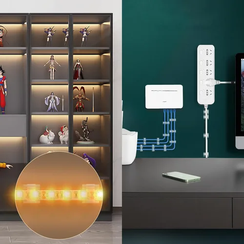 Vista 5 de 60 PIEZAS XHF Clips de Cable Adhesivos de 5/8” Transparentes, Clips para Luces de Navidad al Aire Libre, Organizador de Cables y Soporte para Cables