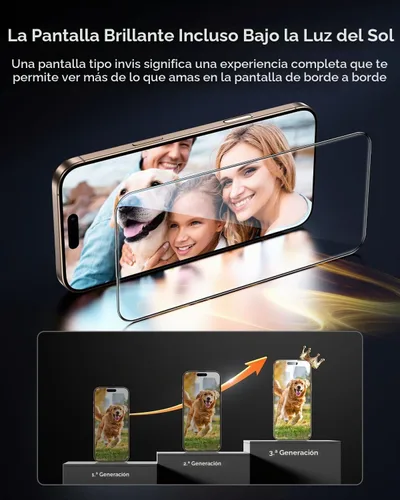 Vista 7 de Paquete de 4 protectores de pantalla de privacidad para iPhone 13 Pro Max Negro
