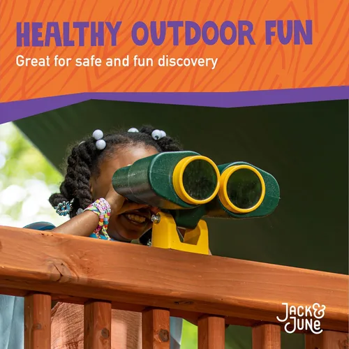 Vista 5 de Jack and June Prismáticos giratorios verdes y amarillos compatibles con la mayoría