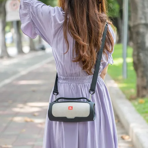 Vista 8 de TXEsign Funda de silicona para altavoz portátil JBL Charge 4 impermeable, funda de transporte de viaje, funda protectora con asa, correa de hombro