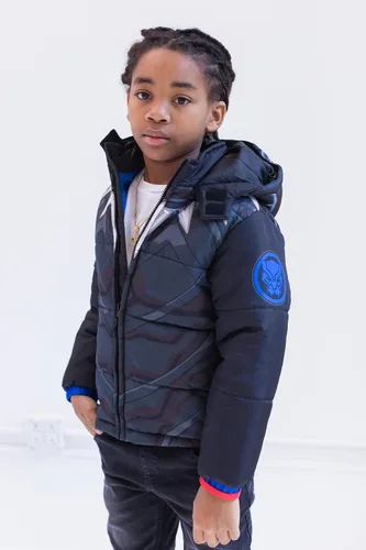 Vista 2 de Marvel Chaqueta acolchada con cremallera para cosplay, tallas de niño a niño grande (2T - 14-16)