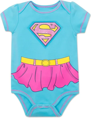 Vista 2 de WARNER BROS DC Comics Justice League - Paquete de 5 mamelucos para niñas, Multi