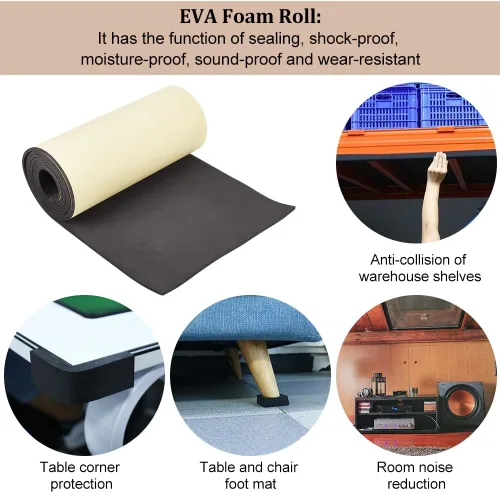 Vista 26 de BENECREAT Rollo de espuma EVA autoadhesivo de 0.039 in de grosor, hoja acolchada de espuma de 78.7 x 11.8 pulgadas para proteger muebles, relleno