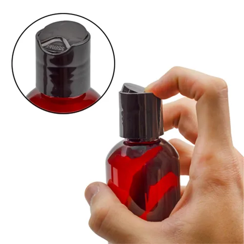 Vista 8 de Botellas flexibles de plástico vacías con tapa de pulso (paquete de 6), envases sin bisfenol A para champú, cremas, lociones, jabón líquido Ámbar