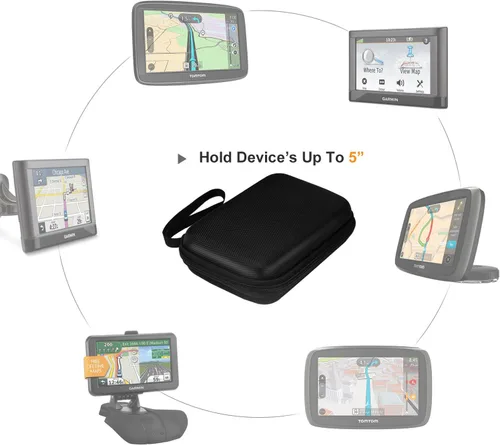 Vista 2 de MoKo Funda de transporte GPS de 5 pulgadas, bolsa protectora portátil para navegador GPS de coche, Garmin/Tomtom/Magellan con pantalla de 5