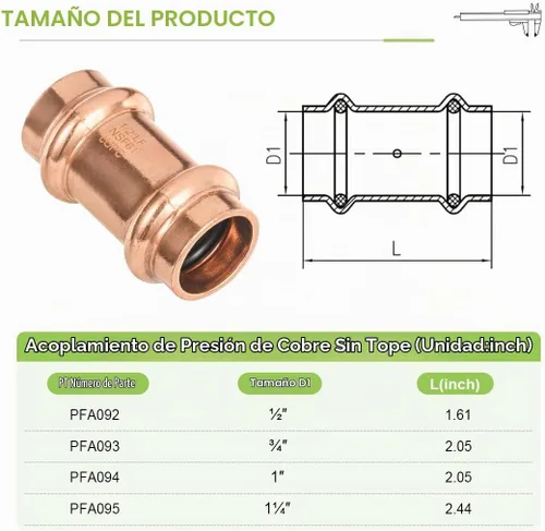 Vista 4 de Copper Pro - Juego de 15 accesorios de prensa de cobre para fontanería resistentes de 1/2 pulgada