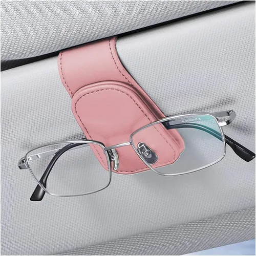Vista 9 de zipelo Soporte para gafas de sol para visera de coche, colgante magnético de piel para gafas de vehículo, clip para montar gafas de sol en viseras