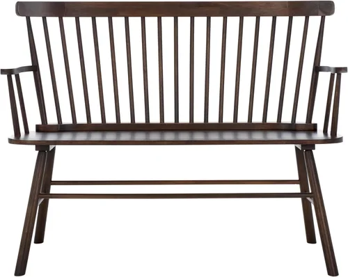 Vista 18 de SAFAVIEH Colección Home – Banco de dos plazas de madera maciza negra Addison, sofá de dos plazas para entrada, sala de estar o comedor (AMH8513A)
