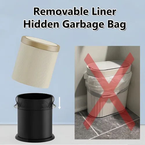 Vista 2 de Paquete de 2 cubos de basura automáticos para baño, con sensor de movimiento sin contacto con tapa, cubo de basura inteligente a prueba de perros