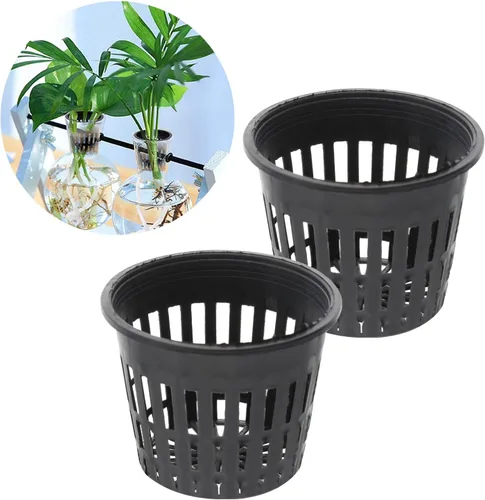 Vista 5 de NOLITOY Macetas de orquídeas para plantas de borde ancho, maceta hidropónica, macetas de red de 5 pulgadas para hidroponía, mini malla de plantación