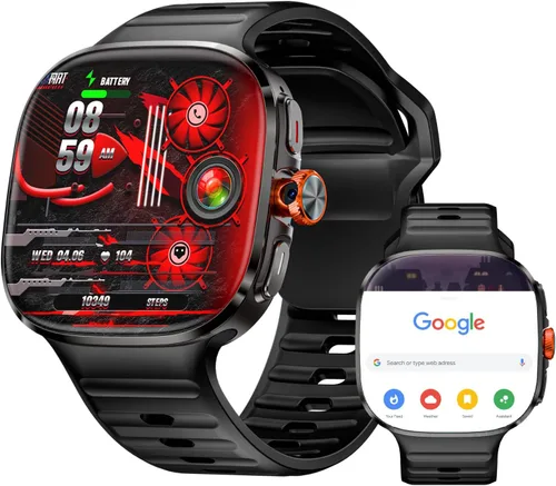 LOKMAT Reloj inteligente Android con tarjeta SIM 4G, pantalla grande AMOLED de 2.16 pulgadas, 3 GB+32 GB, reloj inteligente para hombres y mujeres