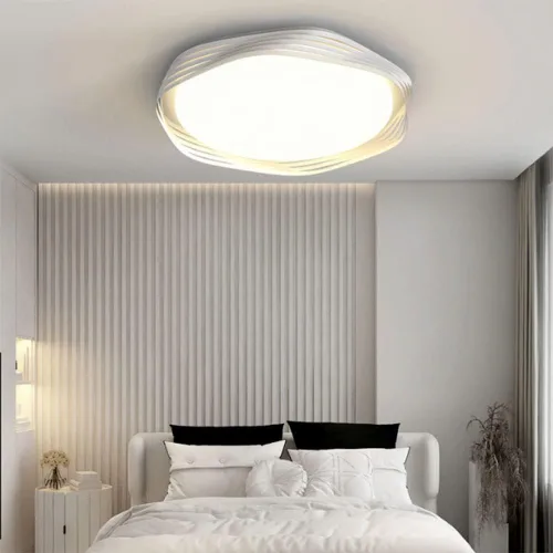 Vista 5 de Genérico Araña moderna, Modern Romantic Ceiling Light Fixture Dimmable Flush Mounted Lamp for Living Room Bedroom Kitchen White Acrylic LED