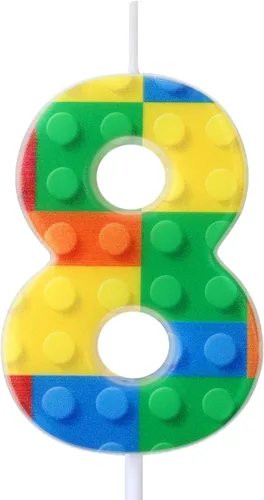 Vista 16 de Rossesay Velas Numéricas de Pastel de Cumpleaños de Bloques de Construcción Números 0-9 Velas de Chispa de Cumpleaños para Decoración de Pastel