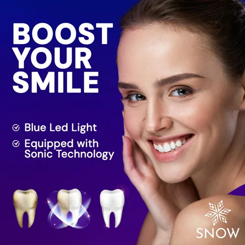 Vista 4 de Snow Cabezal de repuesto para cepillo de dientes eléctrico LED, cabezal de repuesto con cerdas suaves, luz LED azul y tecnología sónica