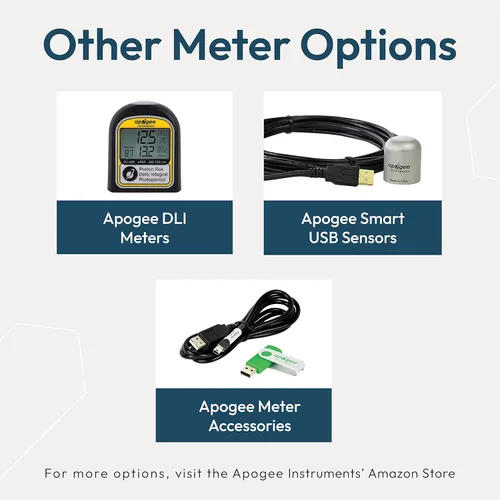 Vista 8 de Apogee Instruments MQ-610: Medidor cuántico ePAR de 400-750 nm - para luces LED de cultivo de invernadero de rango extendido, luz solar y cuidado