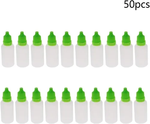 Vista 4 de Othmro Botellas cuentagotas de plástico de ojo de laboratorio de polietileno de 0.7 onzas, 50 piezas, 0.7 fl oz, gotero líquido exprimible