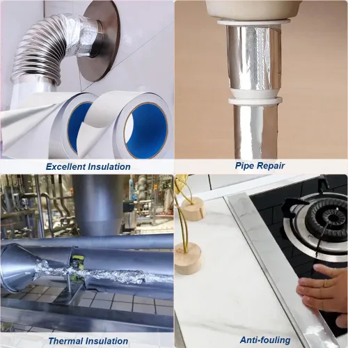 Vista 6 de Cinta adhesiva de papel de aluminio resistente de 3.9 mil, 2 pulgadas x 22 yardas, aislamiento resistente al calor, sellado y parche de alta